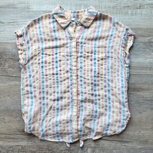 Lucky Brand Striped Button Up Top Small